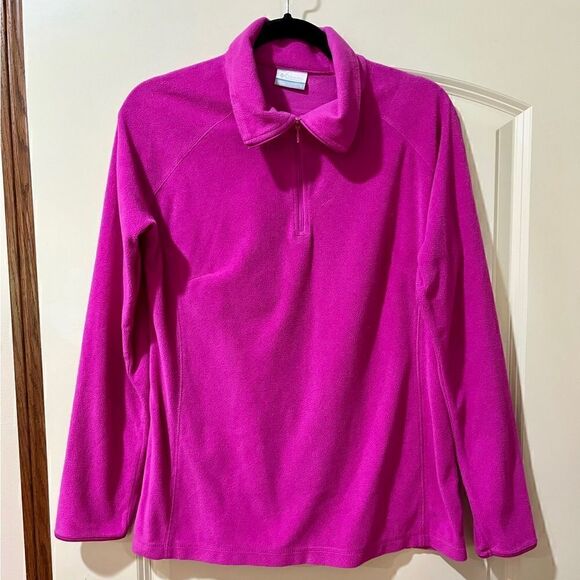 COLUMBIA 1/2 Zip Fleece Pull-Over Long Sleeve Jacket Magenta Women’s Size Large - Picture 1 of 6